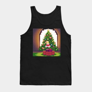 A christmas tree with a little girl sitting on top of it Tank Top